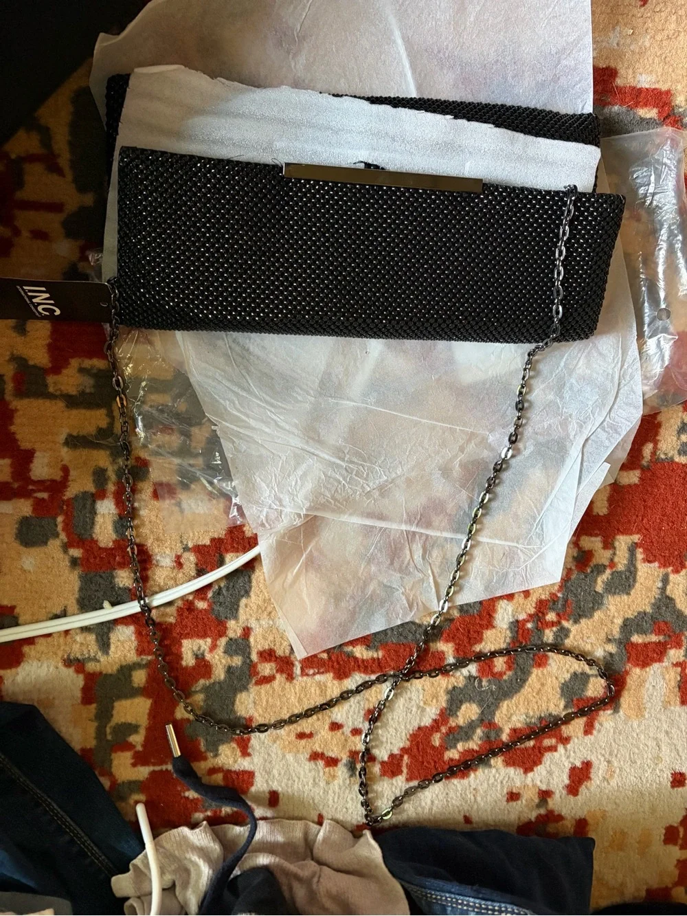 Forever 21 Black Beaded Clutch